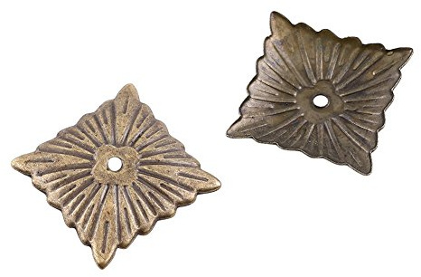 Walfront 100st vintage klädselspik, runda stora huvuden brons metall dekorativa naglar för taggar Möbel Soffa Sko Dörr Tack Stud (K247 Square 21 * 21mm)