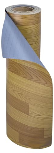 OLIVO.Shop Tappeto PVC Effetto Legno Rivestimento Pavimenti in PVC Vinile Pavimento al Metro Design Legno Impermeabile, Rotolo Facile da Tagliare 1 Metro (Brown, 1x2m)