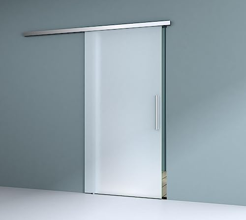 Durovin 1025 × 2050mm Internal Sliding Glass Door – 8mm Fully Frosted Tempered Glass, Soft Close System, Premium Hardware, Bar Handle, Heavy-Duty 5ft Track for Bathroom, Kitchen, Living Room & Bedroom