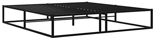 vidaXL Bettgestell Bett Metallbett Schlafzimmerbett Doppelbett Bettrahmen Ehebett Lattenrost Schlafzimmermöbel Schwarz Metall 140x200cm