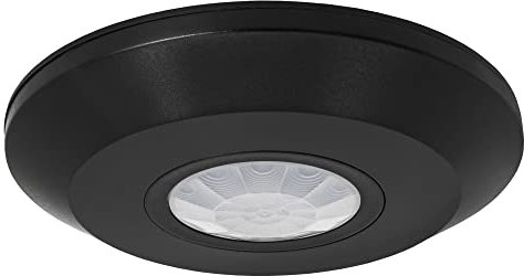 Ledvion - Motion Detector Black, Surface-mounted detector Whitetwilight sWhitech, Ceiling mounting, IP20, Light control 360°, Working range 8m, Built-in Light Sensor