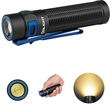 OLIGHT Baton 3 Pro Max 2000 LM EDC Rechargeable LED Torch,High Lumens Pocket Flashlight with Safety Proximity Sensor for Outdoors,Indoors and Emergency,Black(Warm White: 3000~4000K)