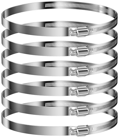 Relota Collier de Serrage(141-165Mm) 6Pcs, Réglables Piscine Inox Serre pour Tuyau D'Eau, Colliers Métallique, Réglable Acier Metallique Durite, pour Famille Tuyau D'Eau, Câble, Robinet, Etc