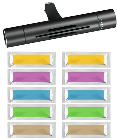 Joynine Deodorante per Auto, Profumo Auto, Purificatore d'Aria e Deodorante per Auto, Profumatore Auto Simpatico, 10 Bastoncini Naturali per Aromaterapia, Deodorante Auto Nuova, Profumi multipli