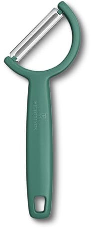Victorinox Pelapatate Rho, Pelaverdure Universale, per Frutta e Verdura, Bordo Dritto Singolo, Extra Affilato, Swiss Made, Verde