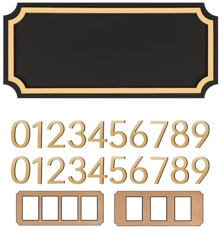Hqvbvc Modern House Address Number Sign,Two Sets of Numbers (0-9),Street Mailbox Number,Personalized Home Address Plaques for House, Mailbox, Apartment, School,Office,Garden,Yard,Street (GOLD)