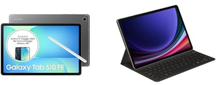 Samsung Galaxy Tab S10 FE con Book Cover Keyboard Slim, Android Tablet, Display 10.9' LCD, Wifi, RAM 8GB, 128GB, 8.000 mAh, S Pen, Android 15, IP68, Gray [Versione italiana]