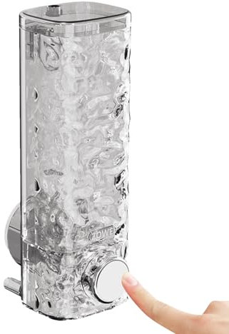 Dispenser di sapone da doccia a parete, 450 ml, senza fori, dispenser per shampoo da bagno per balsamo, bagnoschiuma, sapone, soluzione di archiviazione facile da installare