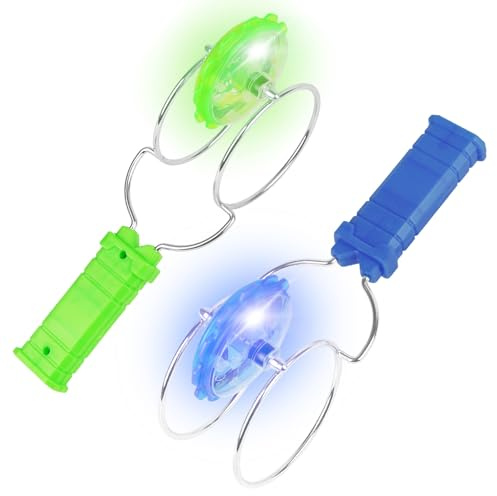 ABOHU Peonza luminosa, 2 piezas Spinner de rueda Gyro juguete, Giro magnético brillante, desafiando la gravedad, Peonza magnética Fidget juguete para niños