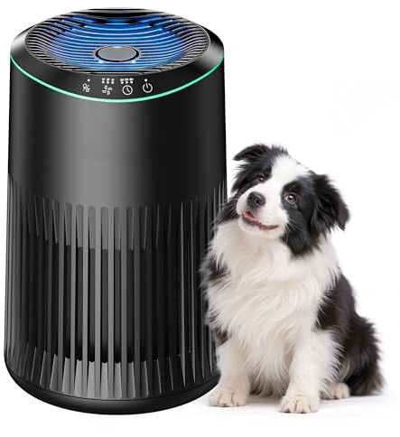 Operan Luftreiniger Allergiker für Zuhause Schlafzimmer Büro, HEPA Luftfilter Raucherzimmer für Rauch Haustier Schuppen Gerüche, Schlafmodus Blaues Umgebungslicht mit Duftschwamm, 1 Pack + 3 Modi
