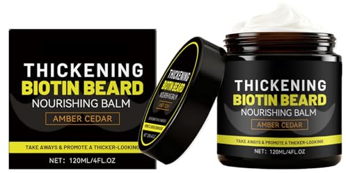Bálsamo para barba para hombre, 120 ml, cera bálsamo nutritiva | Crema para barba, crema de cuidado para el pelo de la barba, para pieles grasas secas y sensibles, estilo diario por la mañana, viajes