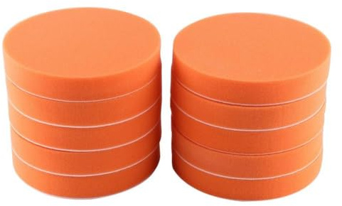 Kit de tampons de Polissage en éponge de 6 Pouces, 10 tampons de Polissage de Voiture, tampons en éponge Orange Professionnels pour Tampon de Polissage de Voiture, avec Une
