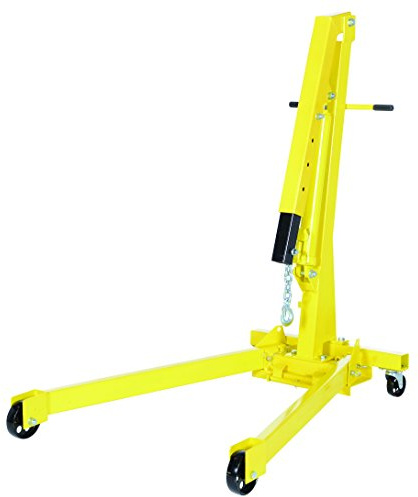 Vestil EHN-20-C Heavy Duty Steel Shop Crane Engine Hoist with Folding Legs, Yellow, 2000 lbs Capacity