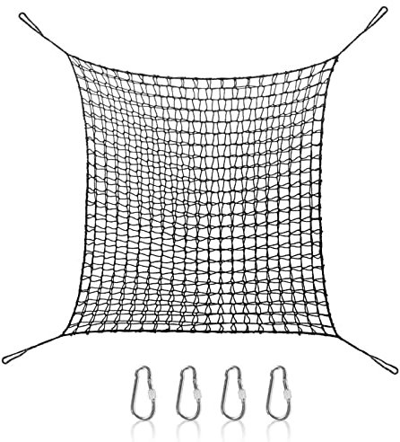 Btstil Rete da arrampicata per bambini, altalena a doppio strato, rete di protezione, per parchi giochi esterni e interni, giardino (1 x 3 m)