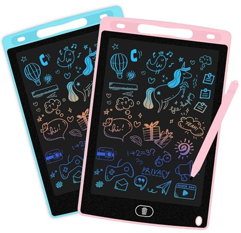 Taylor & Brown Drawing Pad for Kids 8.5in 2 Pack, LCD Writing Tablet for Travel Games Activity Packs, Toddlers Learning Board Toys - Christmas Stocking Fillers for Ages 2-8