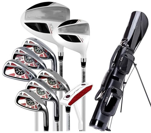 Komplettes Anfänger-Golfschläger-Set, Herren-Golf-Komplettset, Golf-Standardballtasche, Carbonschaft, 9er-Pack mit Standtasche