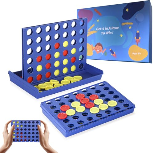 Pedolini 4 in a Row Connect Game Travel Board Game (Small) Mini 7x4.8 Inch