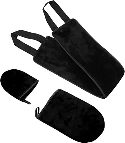 FRCOLOR 3St Beflockte geölte Handschuhe Gel Armwärmer bräunen Maschine exfoliating glove tanning handschuh Bräunungs-Peelinghandschuh Bräunungshandschuh-Kit Beflockungsmaterial Black