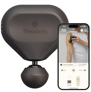 Theragun Mini (3rd Gen) by Therabody - Handheld Electric Massage Gun - Compact Muscle and Deep Tissue Treatment for On The Go - Portable Percussion Massager with QuietForce Technology
