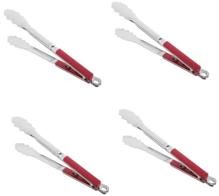 iplusmile 4 Piezas Portero pinzas para servir ganchos para parrilla de barbacoa Pinzas de cocina para ensaladas Accesorios para barbacoa únicos pinza para cocinar pinzas acero 304