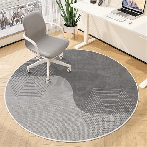 Odot Alfombra para Silla de Escritorio Redonda, Alfombra Protectora Suelo Silla Ruedas Antideslizante Gaming, Tapete de Protección de Oficina,para Parqué Suelos Duros (Estilo de Lujo Ligero 6,120cm)