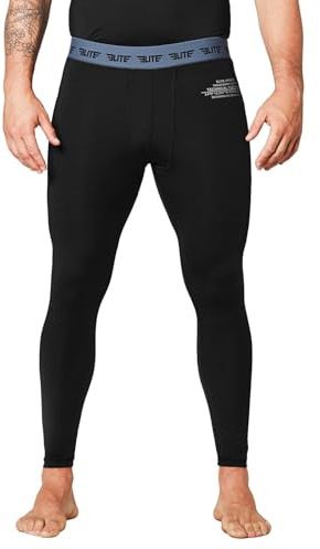 Elite Sports New Item Workout Standard MMA BJJ Spats Base Layer Compression Pants Tights, Black, Medium