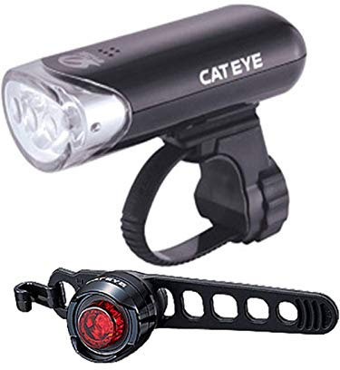 Bike Lights Set - 150 Lumen Front Bicycle Light & 30 Lumen Rear Lamp | USB Rechargeable | Cycling Lighting for Night Riding | Weather-Resistant & Easy-Mount | EL135 | CatEye Bike Accessories