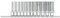 GEDORE Red Socket Spanner Inserts 1/4 Inch Hexagonal Metric Long on Terminal Strip 12 Pieces