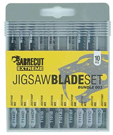 10 x SabreCut JSSCK003 Professional Jigsaw Wood Cutting T144D T144DP T101B T101BF T101AO T111C T119BO Box Set