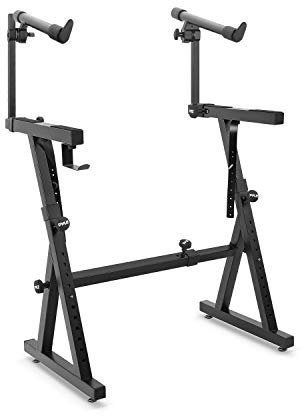 Pyle Keyboard Ständer 2 Ebenen, E Piano Ständer, digital piano stand, Keyboardständer doppelt breiten-/höhenverstellbar, Klavierständer Z Form Tastatur für 55-88 Tasten, kompatibel mit Yamaha Keyboard