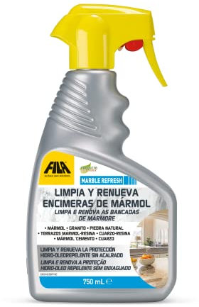 FILA Surface Care Solutions, MARBLE REFRESH, Spray para Limpieza de Marmol, Limpia y Renueva las Encimera Cocina de Marmol y Piedra Natural, Quita Manchas Marmol, 750ml