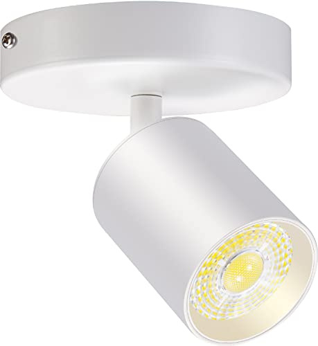 VANoopee Flush Mount LED Ceiling Spotlight Dimmable Adjustable Spotlight Directional Spot Lights Indoor Bright Can Accent Fixture for Living Room Bedroom - CRI90 Flicker Free 10W 800lm 3000K White