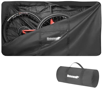 Rhinowalk Bike Transport Bag for 29 Inch Wheel Size Mountain Road Bikes - Waterproof Bicycle Travel Case Foldable Carrier Bag for Train Air Travel (29inch-Black)