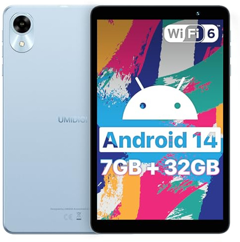 UMIDIGI Tablet Android 14, 8 Zoll Display, WiFi 6, G1 Tab Mini Tablets 7(3+4) GB+32GB/TF 1TB, Akku-5000 mAh, Dual 5MP Kamera, Bluetooth 5.0, GMS Zertifiziert, Tragbares Mini-Tablet