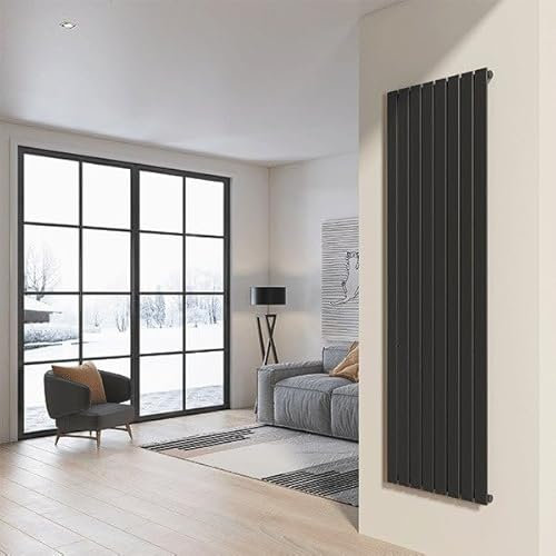 Radiatore da design a piastre 200x60 cm termoarredo verticale a tubi piatti LUCCA Grigio Opaco