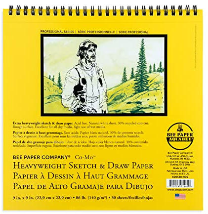 Bee Paper 9 x 9 Co-Mo Heavyweight Sketch Paper Pad, 30 Sheets