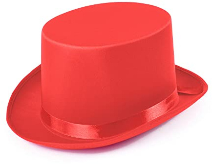 Bristol Novelty Bh501 Cappello a Cilindro, in Raso, Unisex, Taglia Unica, Colore Rosso Halloween
