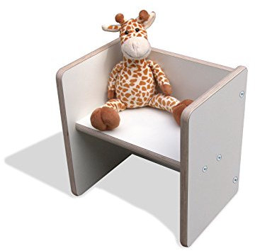 Die Schreiner - Christoph Siegel - Eli-Kids Wendehocker - weiß 2mount Montessori Kinder Stuhl Kinderbank Kindersitzbank Sitzhocker aus Meisterhand, Würfelhocker