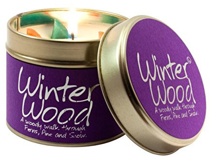 Lily-Flame Winter Wood Tin, Purple