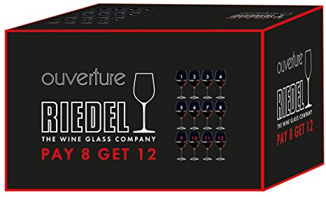 Riedel Ouverture fint kristall rött vinglas-set, köp 8 få 12