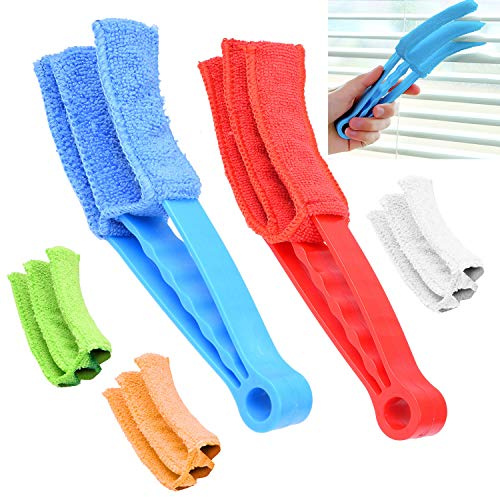 Nettoyeur de Store de fenêtre – 2 Pinces et 5 Manchons Amovibles – Outil de Nettoyage idéal pour Stores, Volets, Stores, couvercles d'aération de climatisation, etc. – Rapide, Facile, Lavable,