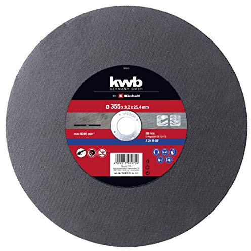 kwb av Einhell skärskiva metall skärmaskin tillbehör (diameter 355 x 25,4 x 3,2 mm, max. 4400 min-1, lämplig för Einhell metallskärmaskin)