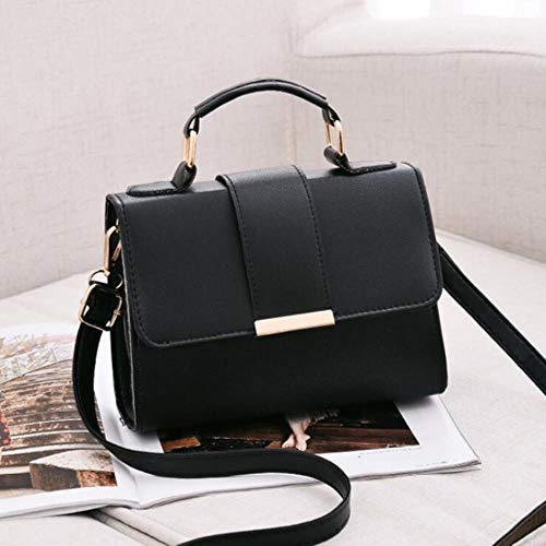 Summer Fashion Women Bag Leather Handbags PU Shoulder Bags Small Flap Crossbody Bags for Women Messenger Bags,Black