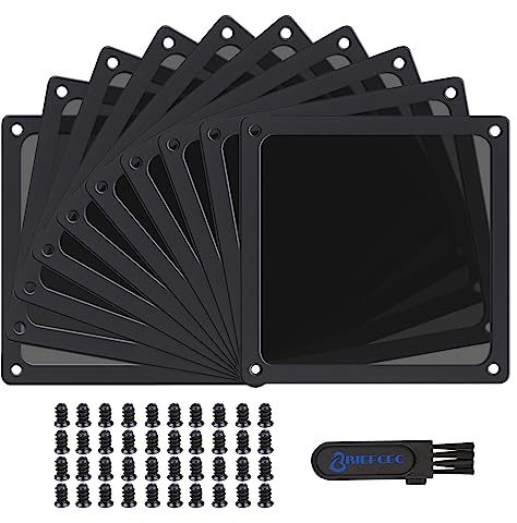 BRIEFCEC Dammfilter fläktskydd 120 mm fint nätfilter 80 maskor nylon ultrafin fläkt dammfilter PC dammfilter med skruvar kompatibel PC-kylare fläktgaller/strömförsörjning/router 10 st