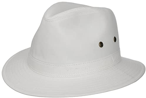 Stetson Organic Cotton Travellerhut Herren Stoffhut aus Bio-Baumwolle mit UV-Schutz 40+ Nachhaltiger Baumwollhut Sonnenhut Frühjahr Sommer weiß XXL (62-63 cm)