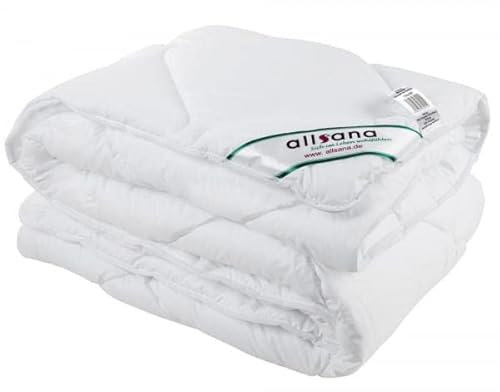 allsaneo® Microfaser Ganzjahres Steppbett 200x220 cm XL, mittelwarme kochfeste Bettdecke für Allergiker geeignet, hygienisch bei 95°C waschbar