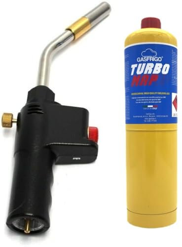 Gasfrigo - Cannello set torcia per saldatura con bombola gas TURBO MAPP (tipo MAP PRO) - Cannello polifunzionale CGA60
