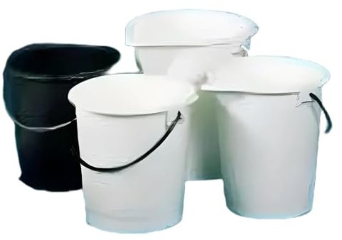 Seau de chantier Kautex®, LDPE, sans bec verseur, gris, 10 l, avec support