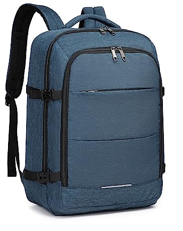 Kono Bolsa de Cabina 45x36x20 para Easyjet Bolsa de Viaje Bajo el Asiento 30L Equipaje de Mano Bolsa de Fin de Semana Mochila para Portátil Resistente al Agua (Marina)