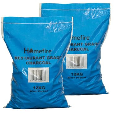 Homefire Premium Restaurant Grade Charcoal, Excellent for Grilling and BBQs, 12 kg (2 Pack)
